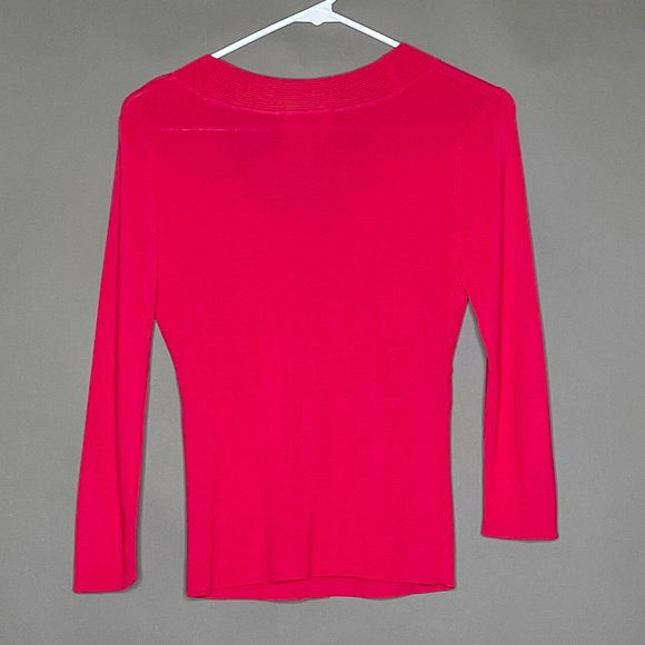 NWT Valerie Stevens Pink Stretch V Neck Size‎ PS - Picture 9 of 10